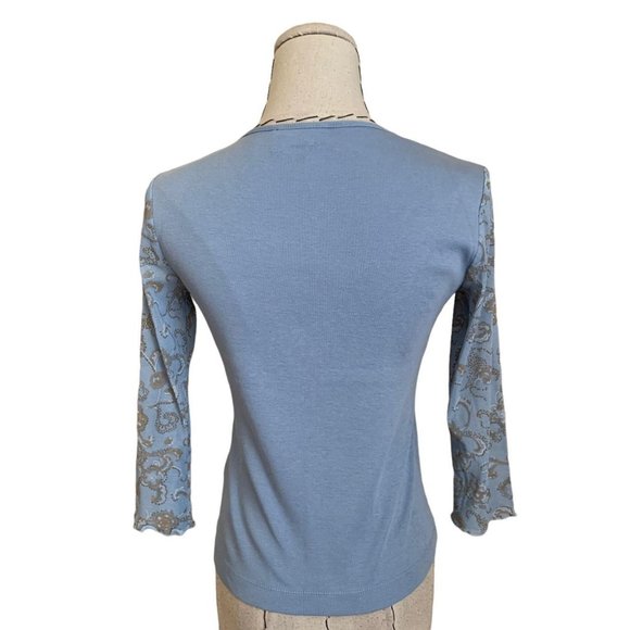 Closet clean out! Vintage Y2k Mexx Light Blue Tee T-Shirt with Mesh Sleeves XS - Picture 3 of 4